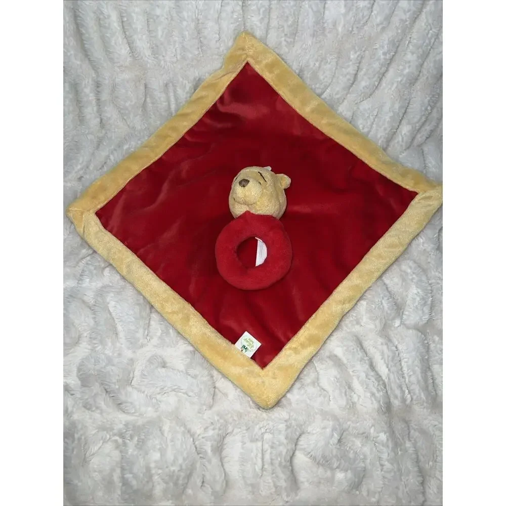 Disney Baby Winnie the‎ Pooh Red Plush w/Rattle Lovey Security Blanket
